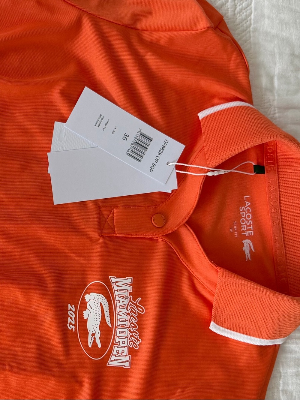 Lacoste Orange Kids' Polo with White Trim